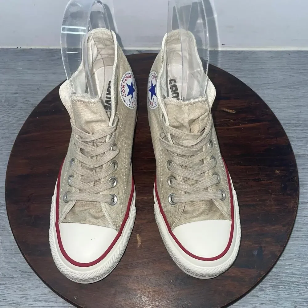 Converse Chuck Taylor All Star Womens Size 5 Beige White Athletic Shoes Sneakers